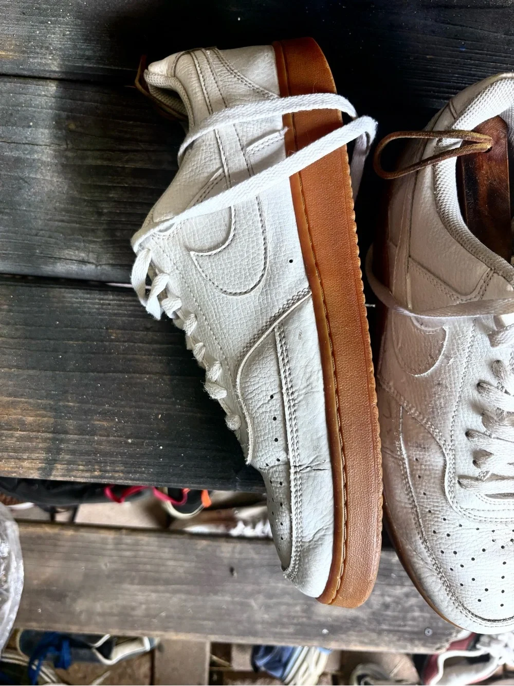 Nike Air Force 1 Low '07 leather sneakers in white & cream #airforce1
